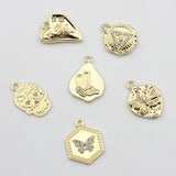 Geometry Coin Charms Pendant for DIY Jewelry Making