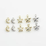 Zinc Alloy Mini 3D Star Moon Charms 10pcs DIY Charms Jewelry