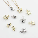 Zinc Alloy Mini 3D Star Moon Charms 10pcs DIY Charms Jewelry
