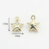 Zinc Alloy Mini 3D Star Moon Charms 10pcs DIY Charms Jewelry