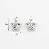 Zinc Alloy Mini 3D Star Moon Charms 10pcs DIY Charms Jewelry
