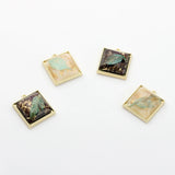 Zinc Alloy Charms Resin Foil Square Charms 10pcs/lot DIY Jewelry Earring Making