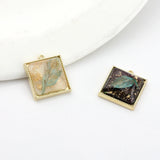 Zinc Alloy Charms Resin Foil Square Charms 10pcs/lot DIY Jewelry Earring Making