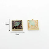 Zinc Alloy Charms Resin Foil Square Charms 10pcs/lot DIY Jewelry Earring Making