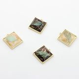 Zinc Alloy Charms Resin Foil Square Charms 10pcs/lot DIY Jewelry Earring Making