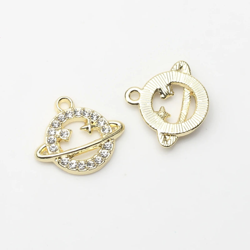 Zinc Alloy Planet Charms for DIY Earrings 10pcs