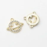 Zinc Alloy Planet Charms for DIY Earrings 10pcs