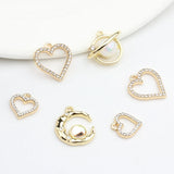 Zinc Alloy Charms Heart Planet Moon Shape Charms Pendant 6pcs/lot