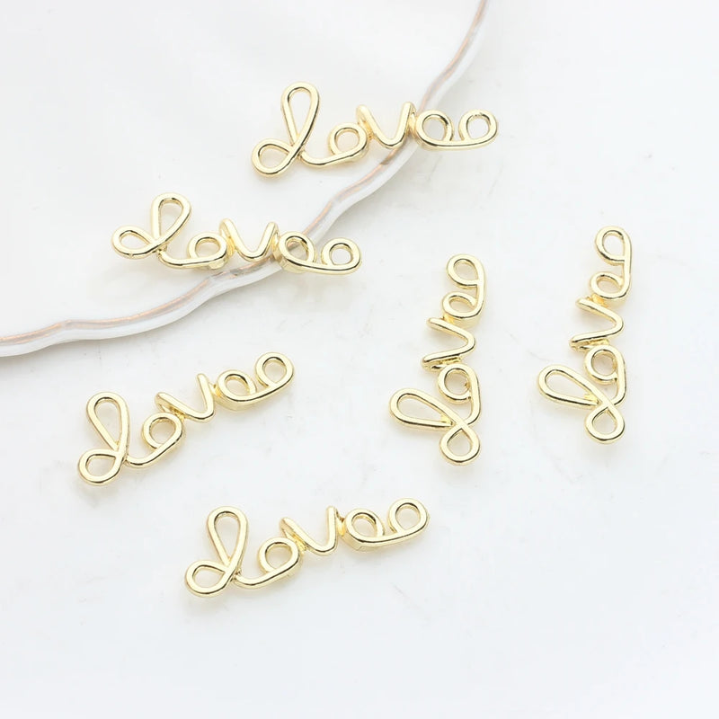Zinc Alloy LOVE Letter Charms Pendant 10pcs/lot DIY Earrings Jewelry Making