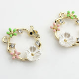 Retro Wreath Flowers Charms Pendant 6pcs/lot DIY Jewelry Making