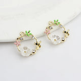 Retro Wreath Flowers Charms Pendant 6pcs/lot DIY Jewelry Making
