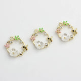 Retro Wreath Flowers Charms Pendant 6pcs/lot DIY Jewelry Making