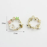 Retro Wreath Flowers Charms Pendant 6pcs/lot DIY Jewelry Making