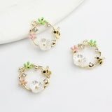 Retro Wreath Flowers Charms Pendant 6pcs/lot DIY Jewelry Making