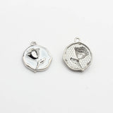 Enamel Rose Flowers Coin Charms 10pcs - DIY Jewelry Making