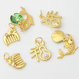 Zinc Alloy Chinoiserie Comb Carp Pendants 10pcs/lot