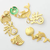 Zinc Alloy Chinoiserie Comb Carp Pendants 10pcs/lot