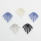 10pcs Zinc Alloy Spray Paint Hollow Leaves Flowers Charms for DIY Earrings