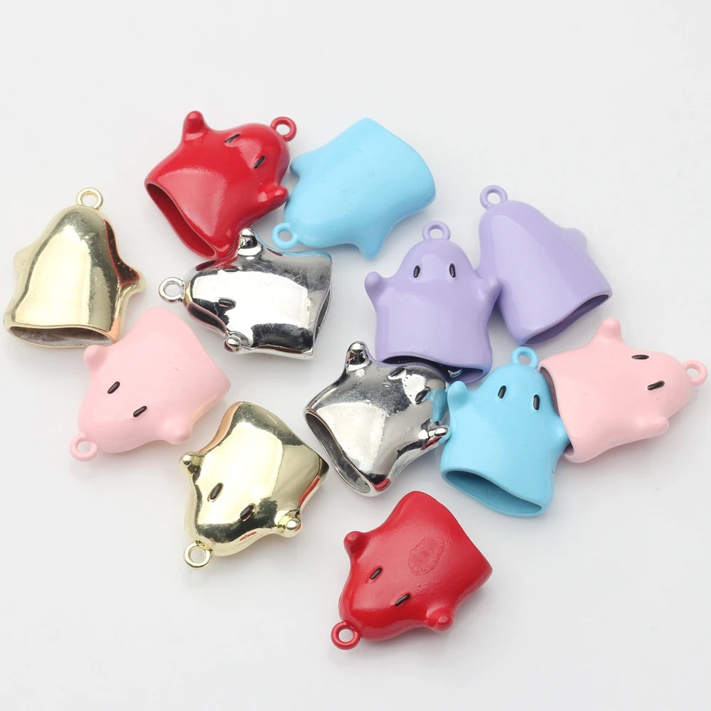 10pcs Zinc Alloy Enamel Halloween Ghost Charms for DIY Jewelry Making