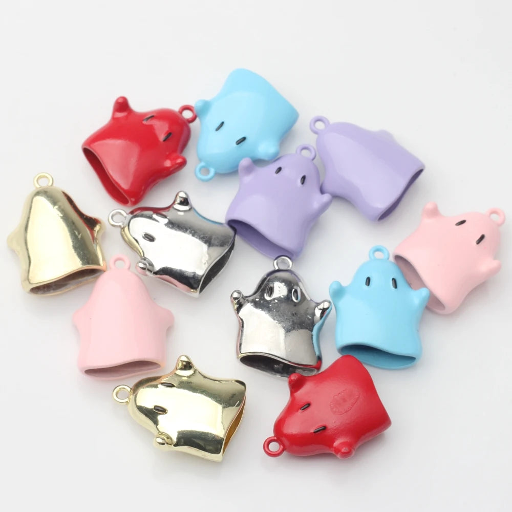 10pcs Zinc Alloy Enamel Halloween Ghost Charms for DIY Jewelry Making