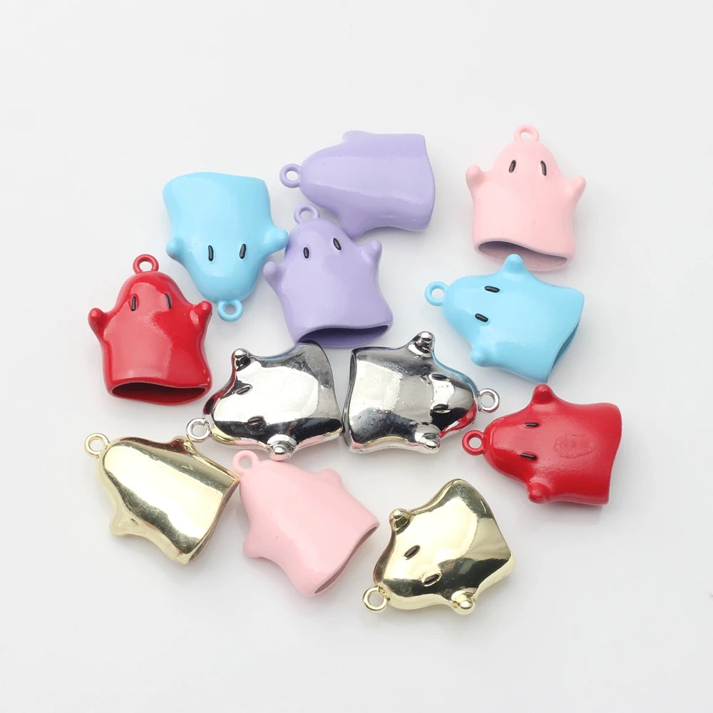 10pcs Zinc Alloy Enamel Halloween Ghost Charms for DIY Jewelry Making