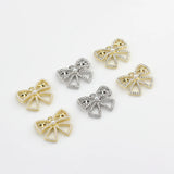 Bow-Knot Zircon Pearl Charms Pendant 6pcs/lot DIY Necklace Jewelry Making