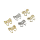 Bow-Knot Zircon Pearl Charms Pendant 6pcs/lot DIY Necklace Jewelry Making
