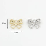 Bow-Knot Zircon Pearl Charms Pendant 6pcs/lot DIY Necklace Jewelry Making