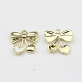 10pcs Zinc Alloy Bowknot Heart Cherry Enamel Charms for DIY Necklace Jewelry