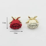 10pcs Zinc Alloy Spray Lacquer Rose Flower Charms DIY Necklace Making