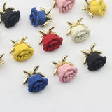 10pcs Zinc Alloy Spray Lacquer Rose Flower Charms DIY Necklace Making