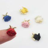 10pcs Zinc Alloy Spray Lacquer Rose Flower Charms DIY Necklace Making