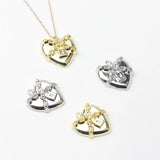 Zinc Alloy Heart Pendant Chain 10PCS DIY Necklace Making Finding Accessories
