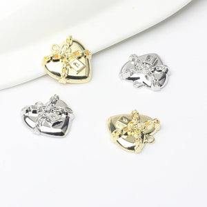 Zinc Alloy Heart Pendant Chain 10PCS DIY Necklace Making Finding Accessories