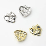 Zinc Alloy Heart Pendant Chain 10PCS DIY Necklace Making Finding Accessories