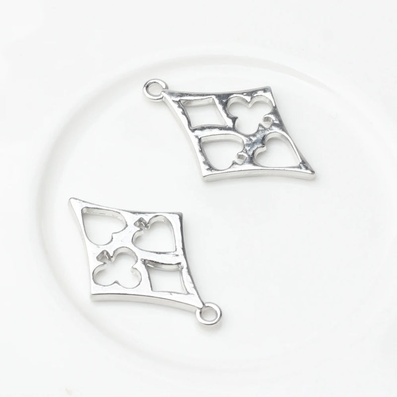 Creative Electroplate Square Pendant 10PCS/lot DIY Necklace Jewelry Making