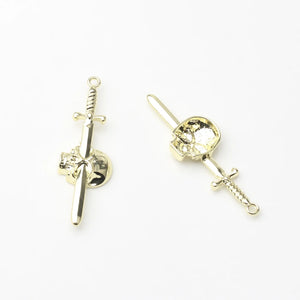 Zinc Alloy Longsword Skull Pendant 10PCS/lot DIY Necklace Jewelry Making