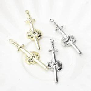 Zinc Alloy Longsword Skull Pendant 10PCS/lot DIY Necklace Jewelry Making