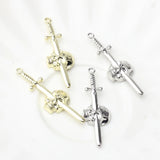 Zinc Alloy Longsword Skull Pendant 10PCS/lot DIY Necklace Jewelry Making