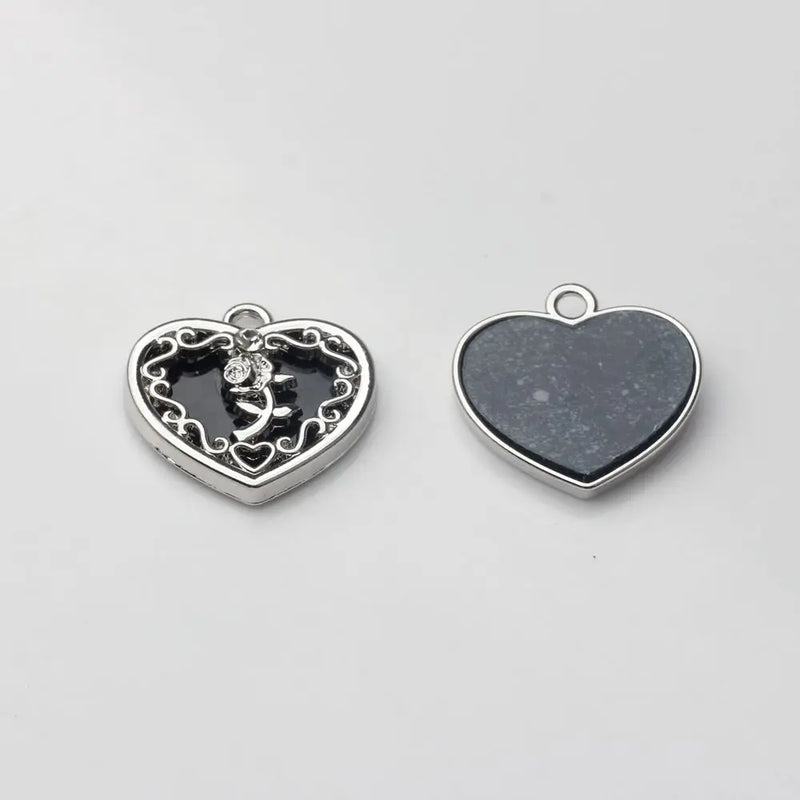 Enamel Rose Flower Charms Pendant for DIY Necklace Making