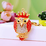 Crystal King Owl Keychain Car Accessories Key Rings Women Keychains