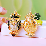 Crystal King Owl Keychain Car Accessories Key Rings Women Keychains