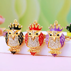 Crystal Owl Keychain Car Accessories Women Keychains Bag Pendants