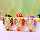 Crystal Owl Keychain Car Accessories Women Keychains Bag Pendants