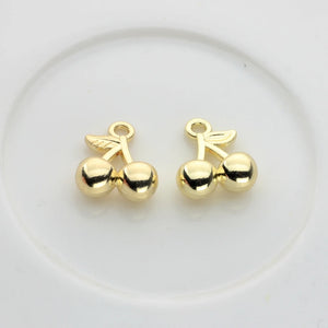 10pcs Mini Cherry Charms for DIY Jewelry Making