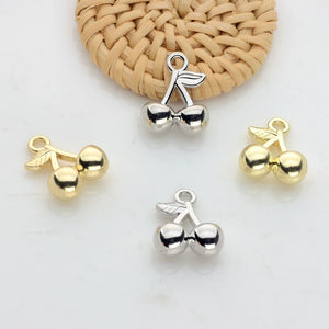 10pcs Mini Cherry Charms for DIY Jewelry Making