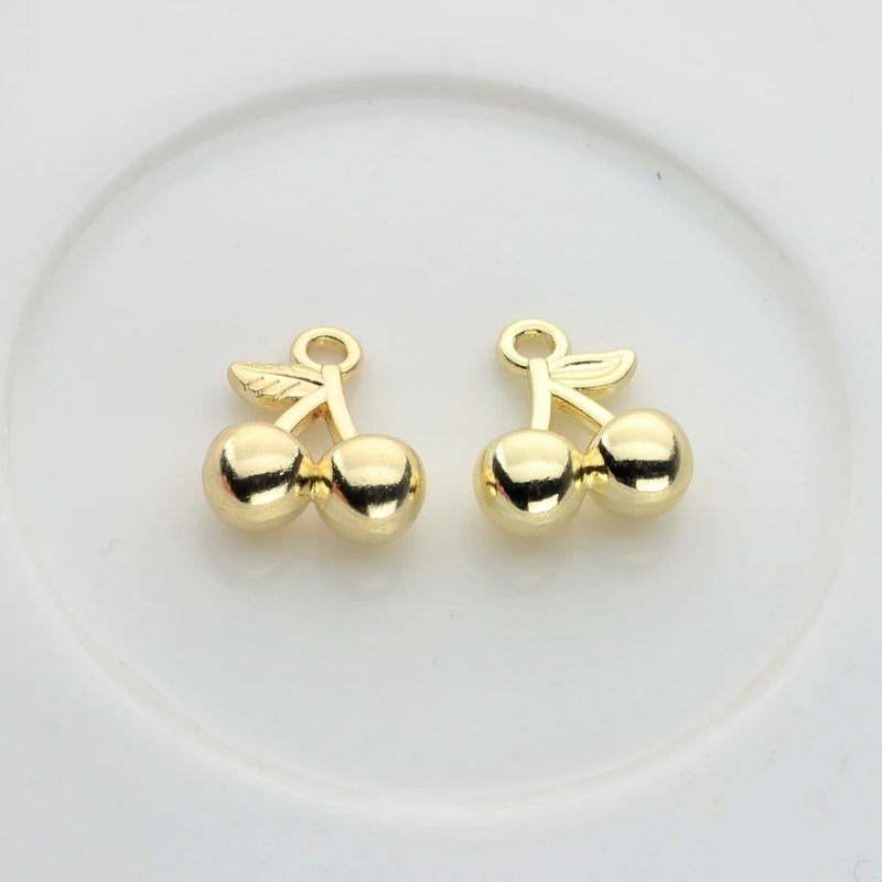 10pcs Mini Cherry Charms for DIY Jewelry Making