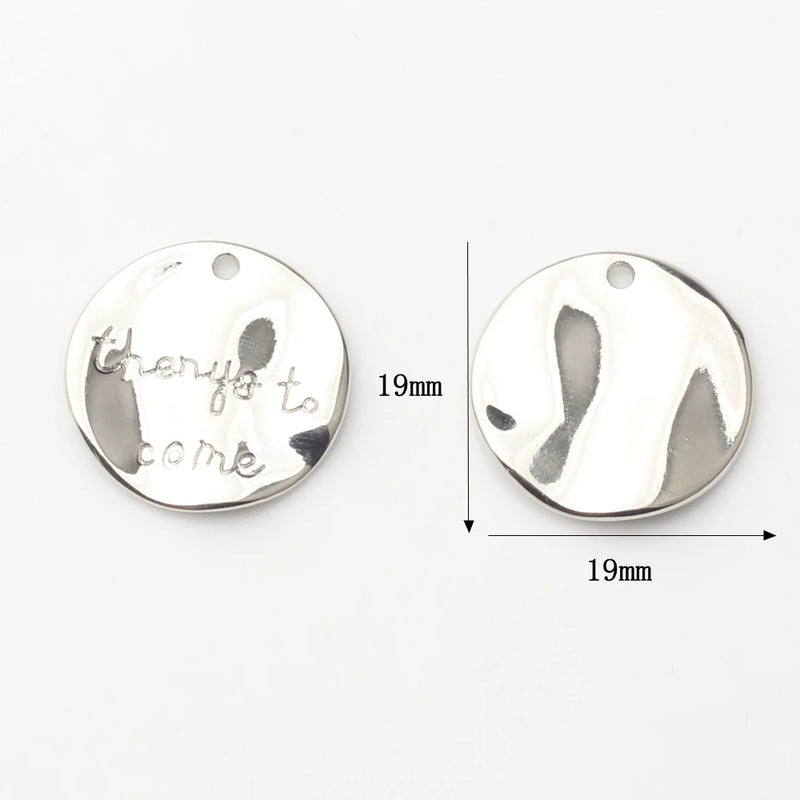 Zinc Alloy Round Coin Charms Pendant 10PCS DIY Necklace Jewelry Making