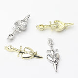 Zinc Alloy Longsword Skull Heart Pendant 10PCS/lot DIY Necklace Jewelry