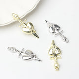 Zinc Alloy Longsword Skull Heart Pendant 10PCS/lot DIY Necklace Jewelry
